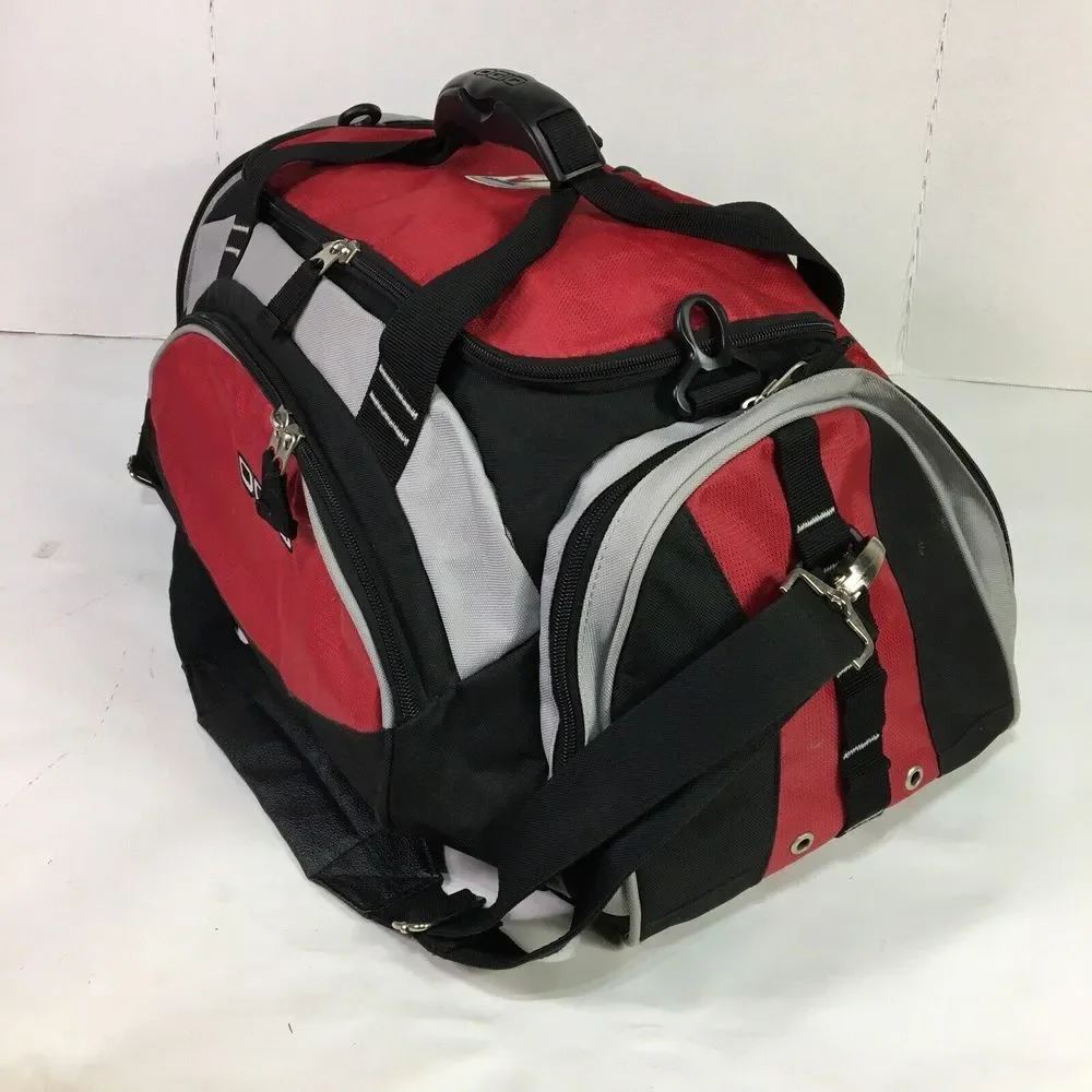 OGIO Duffle Travel Bag Heavy Nylon Carry On Gym‎ Sports Red Black Valvoline Logo